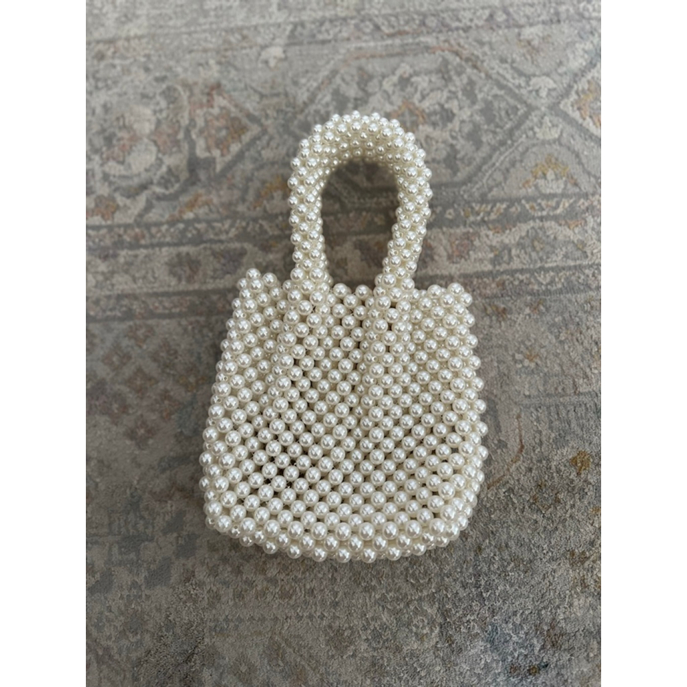 Women's Unbranded White Pearl Beaded Mini Bag One Size